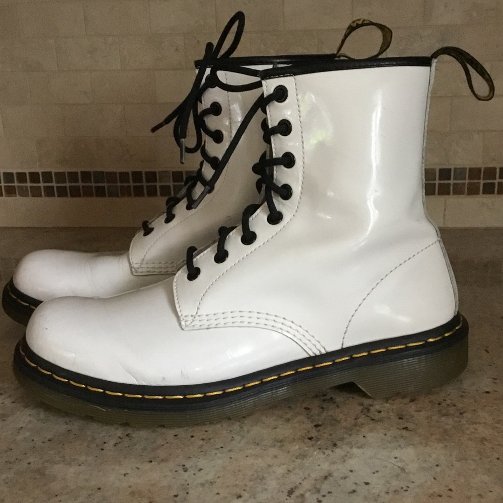 Dr. Martens 1460 White Patent Leather Combat Boots AS IS - Picture 7 of 16
